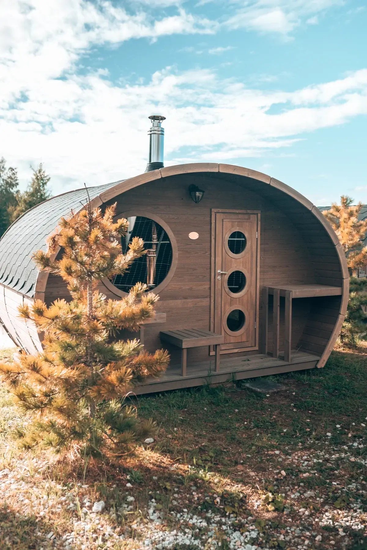 SaunaLife Garden Series G11 | 8 Person Outdoor Sauna with 2 Rooms