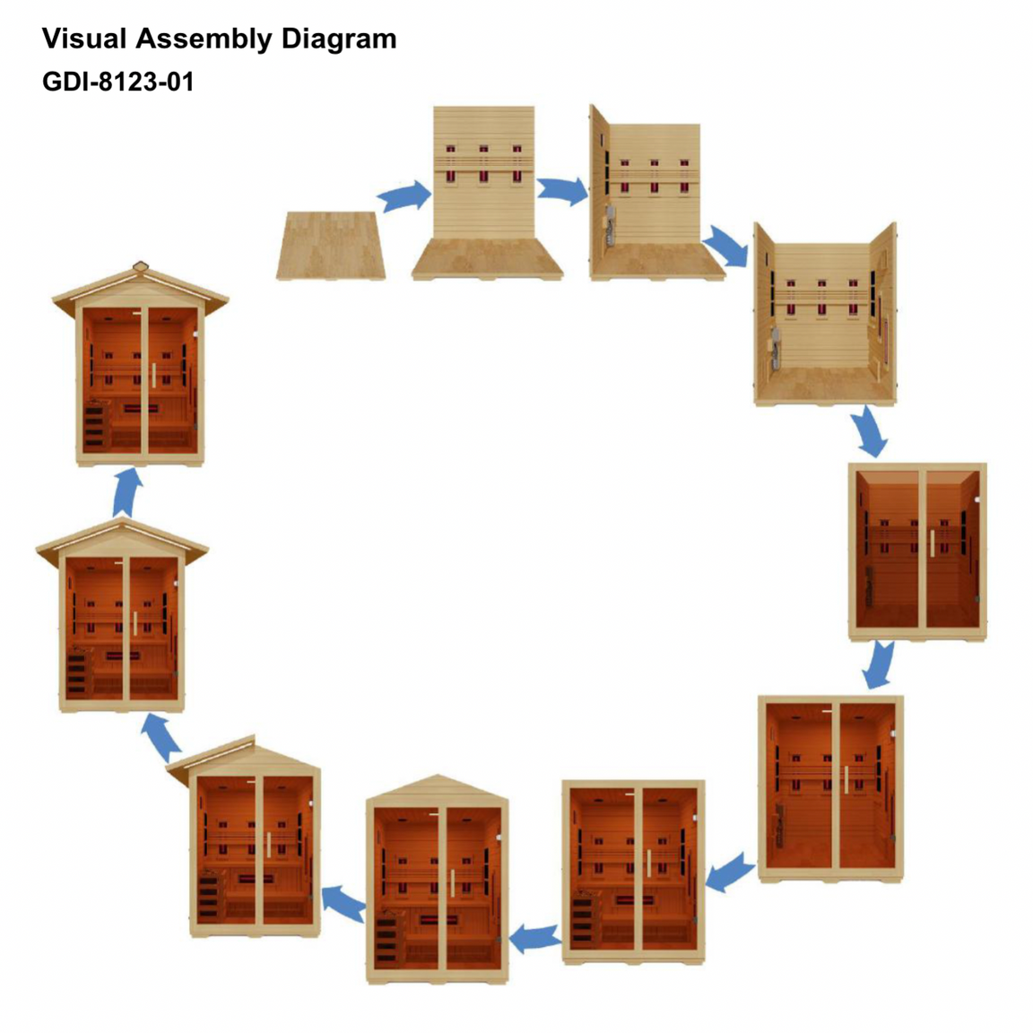 Golden Designs Carinthia 3 Person Hybrid Outdoor Sauna GDI-8123-01
