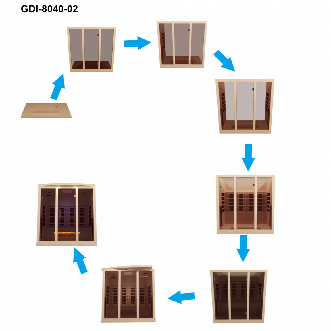 Golden Designs 4-Person 2025 Reserve Edition Full Spectrum Sauna GDI-8040-03