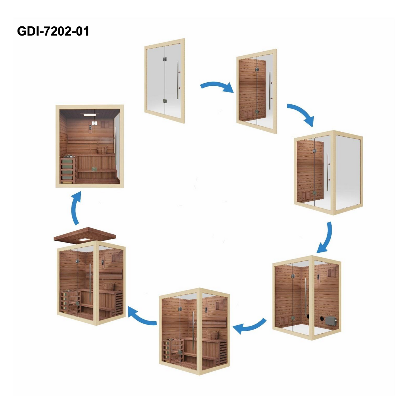 Golden Designs Hanko Edition 2 Person Indoor Traditional Sauna GDI-7202-01