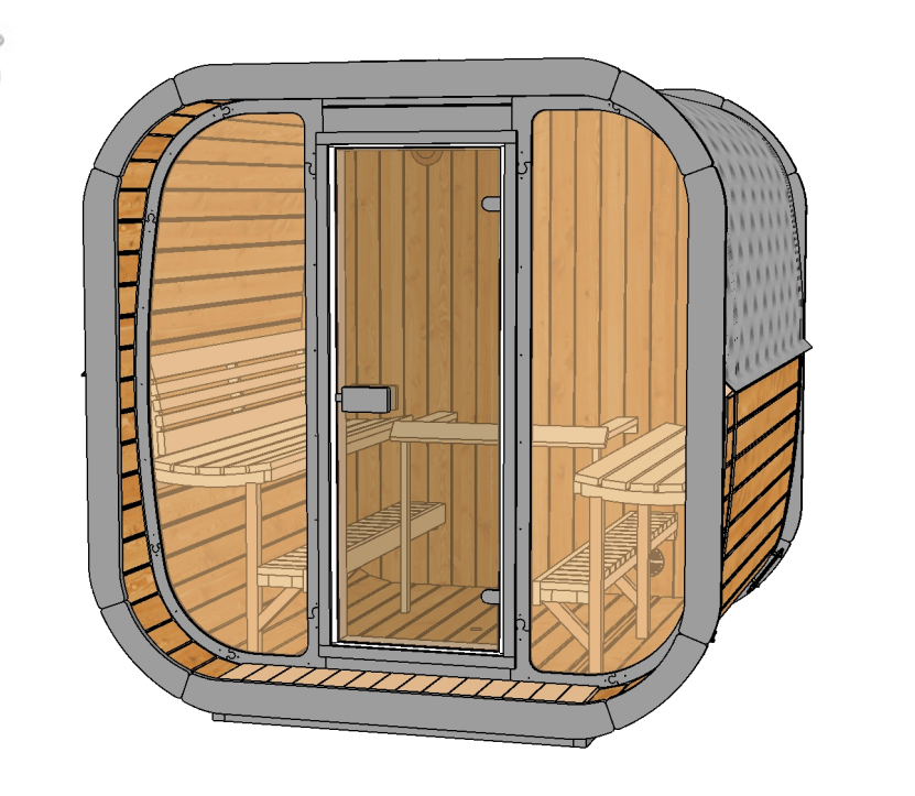 SaunaLife CUBE Series CL7G | 6 Person Outdoor Traditional Sauna