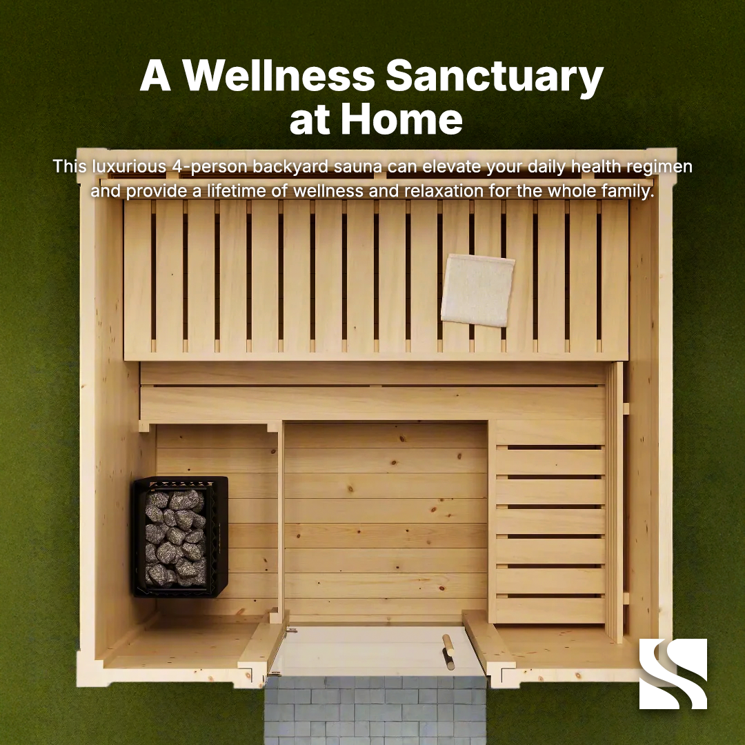 SaunaLife Garden Series G2 | 4 Person Outdoor Traditional Sauna