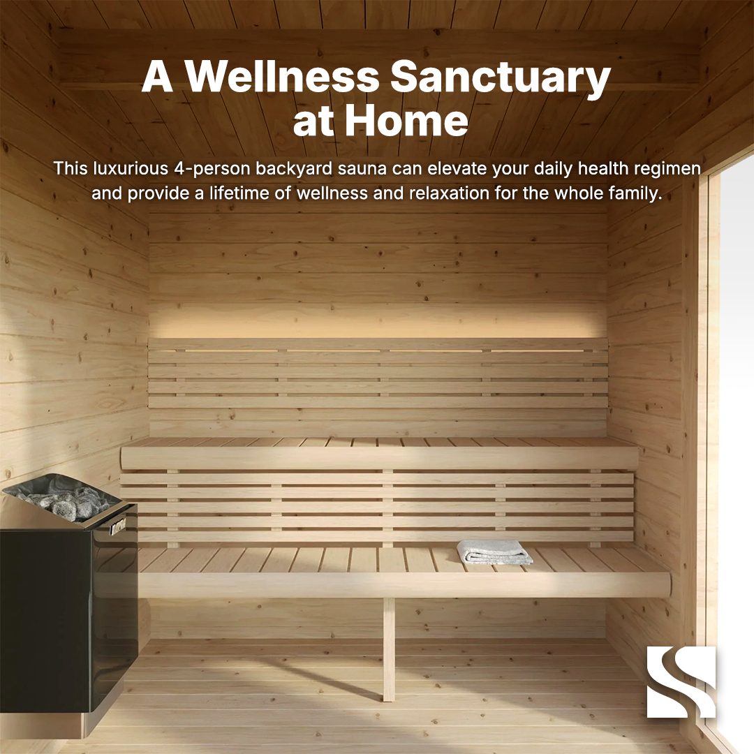 SaunaLife Garden Series G4 | 6 Person Outdoor Traditional Sauna