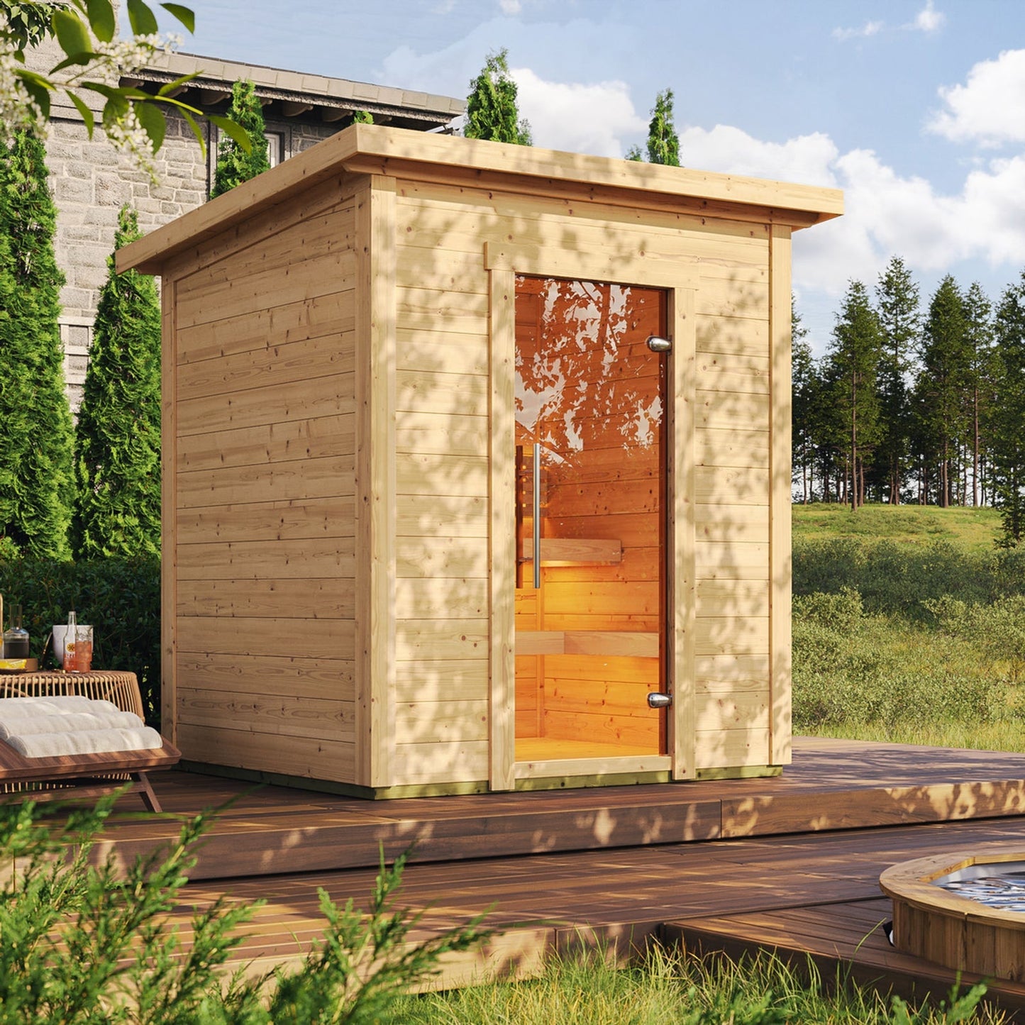 SaunaLife Garden Series G2 | 4 Person Outdoor Traditional Sauna