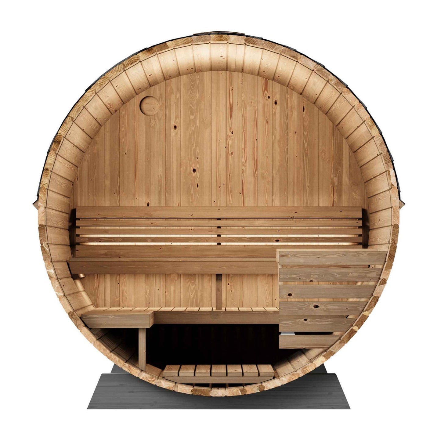 SaunaLife Model EE6G | 4 Person Outdoor Barrel Sauna