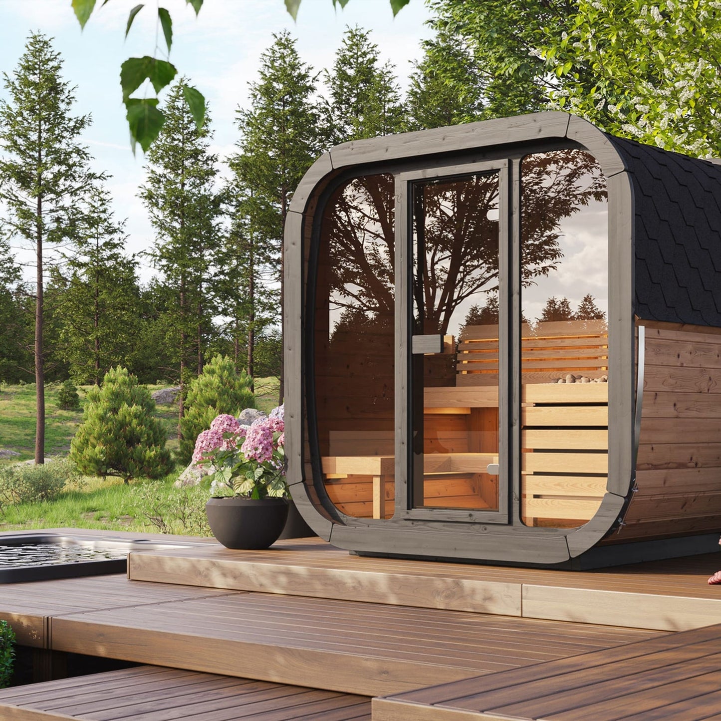 SaunaLife CUBE Series CL5G | 3-4 Person Outdoor Traditional Sauna