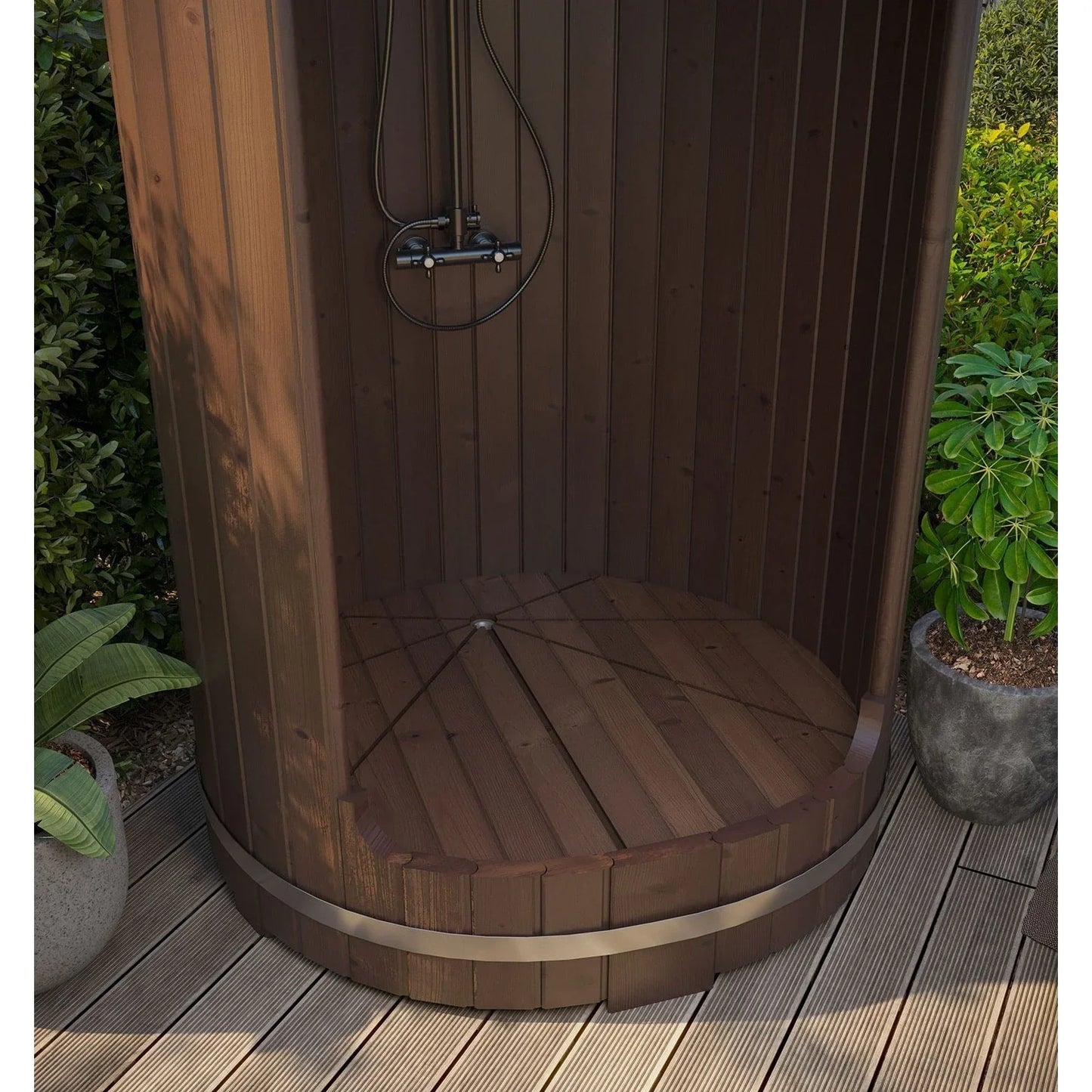 SaunaLife RAIN Series Model R3 Outdoor Barrel Shower
