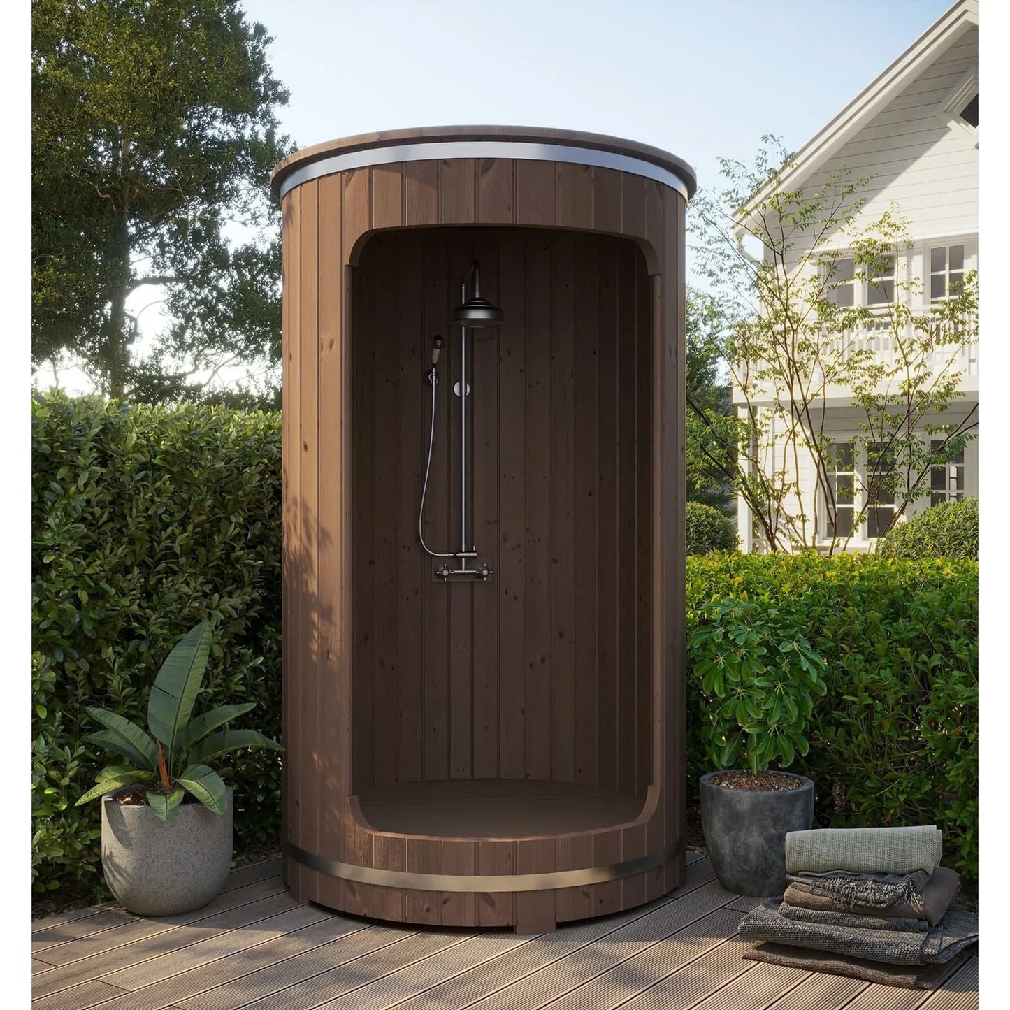 SaunaLife RAIN Series Model R3 Outdoor Barrel Shower