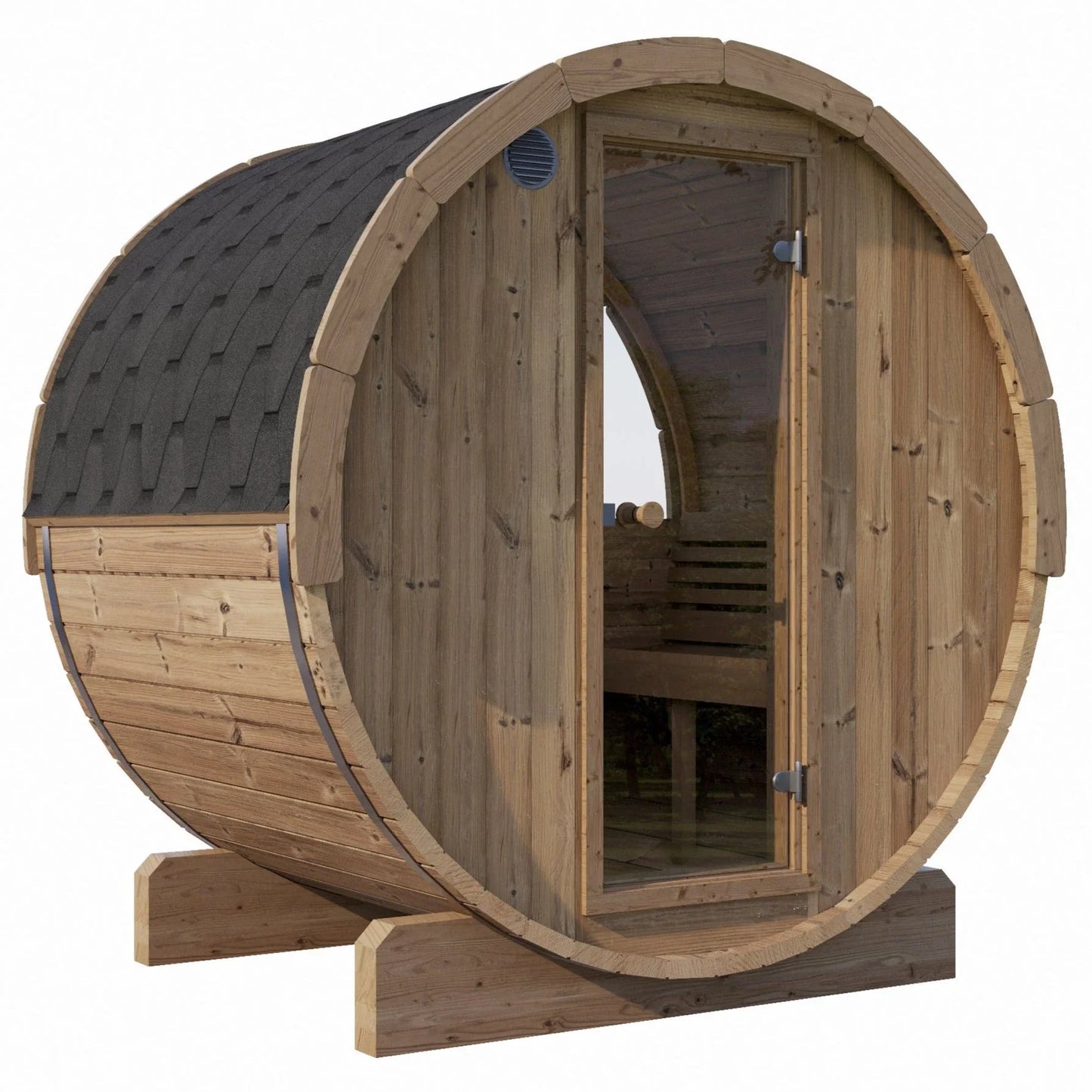 SaunaLife ERGO Series E6W | 3 Person Outdoor Barrel Sauna with Window