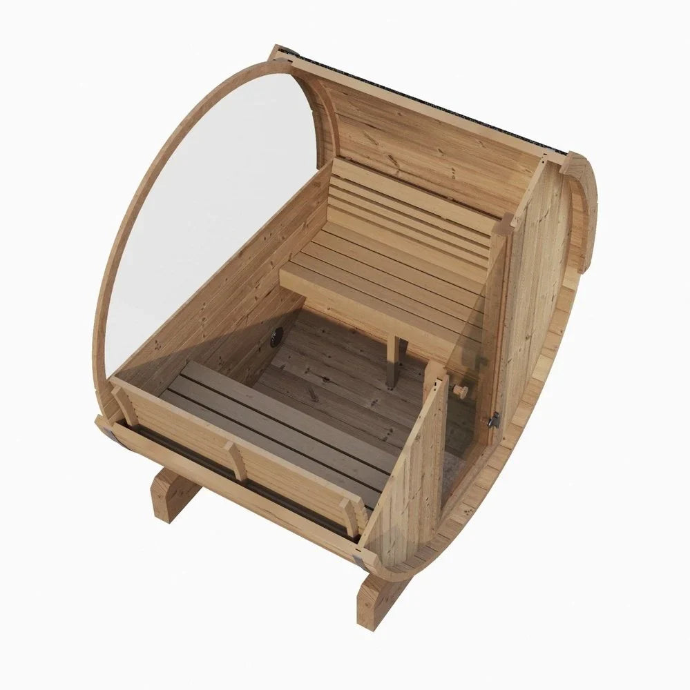 SaunaLife ERGO Series E6W | 3 Person Outdoor Barrel Sauna with Window
