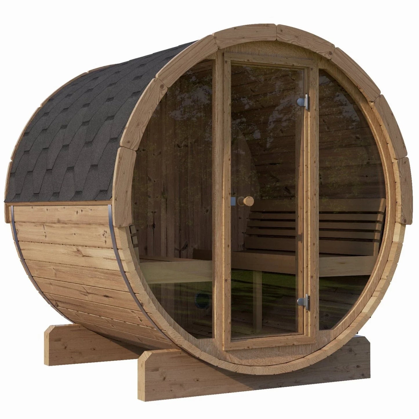 SaunaLife ERGO Series E8 | 6 Person Outdoor Barrel Sauna