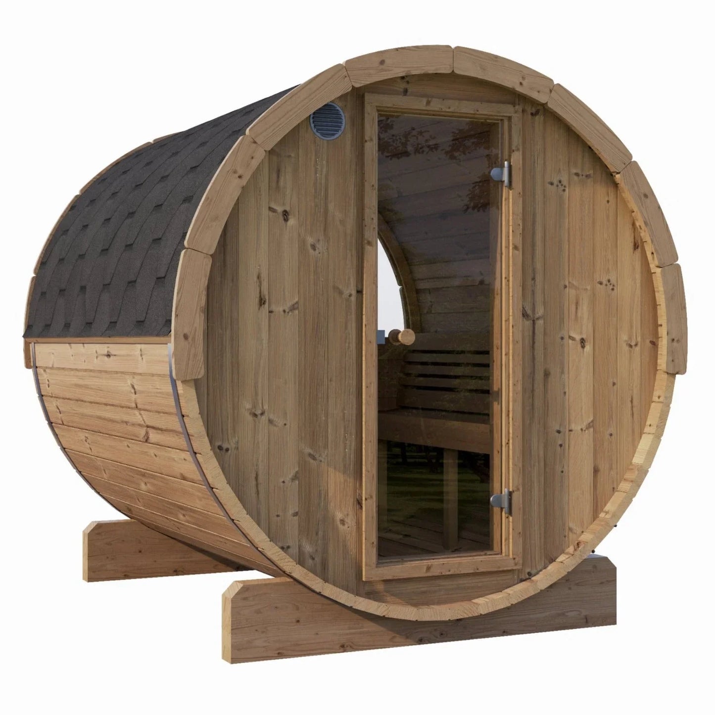 SaunaLife ERGO Series E8W | 6 Person Outdoor Barrel Sauna with Window