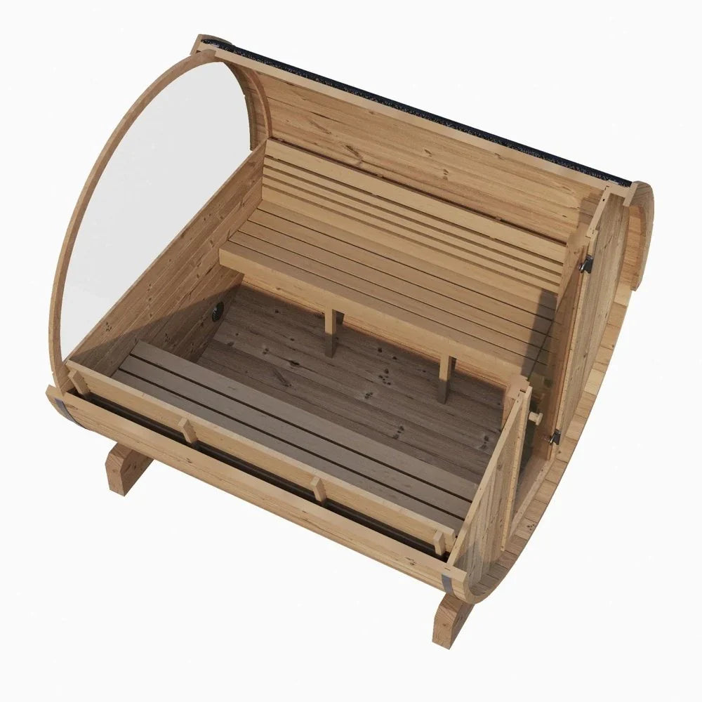 SaunaLife ERGO Series E8W | 6 Person Outdoor Barrel Sauna with Window