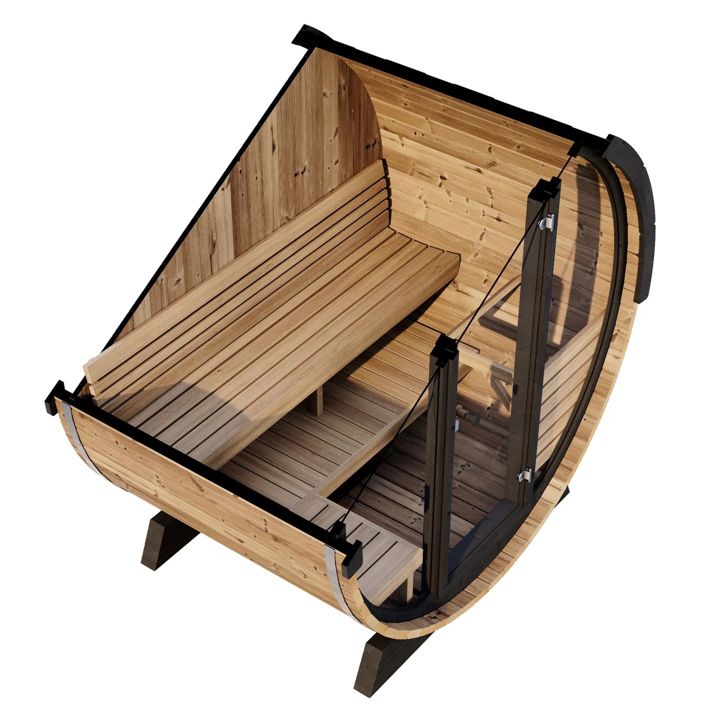 SaunaLife Model EE6G | 4 Person Outdoor Barrel Sauna