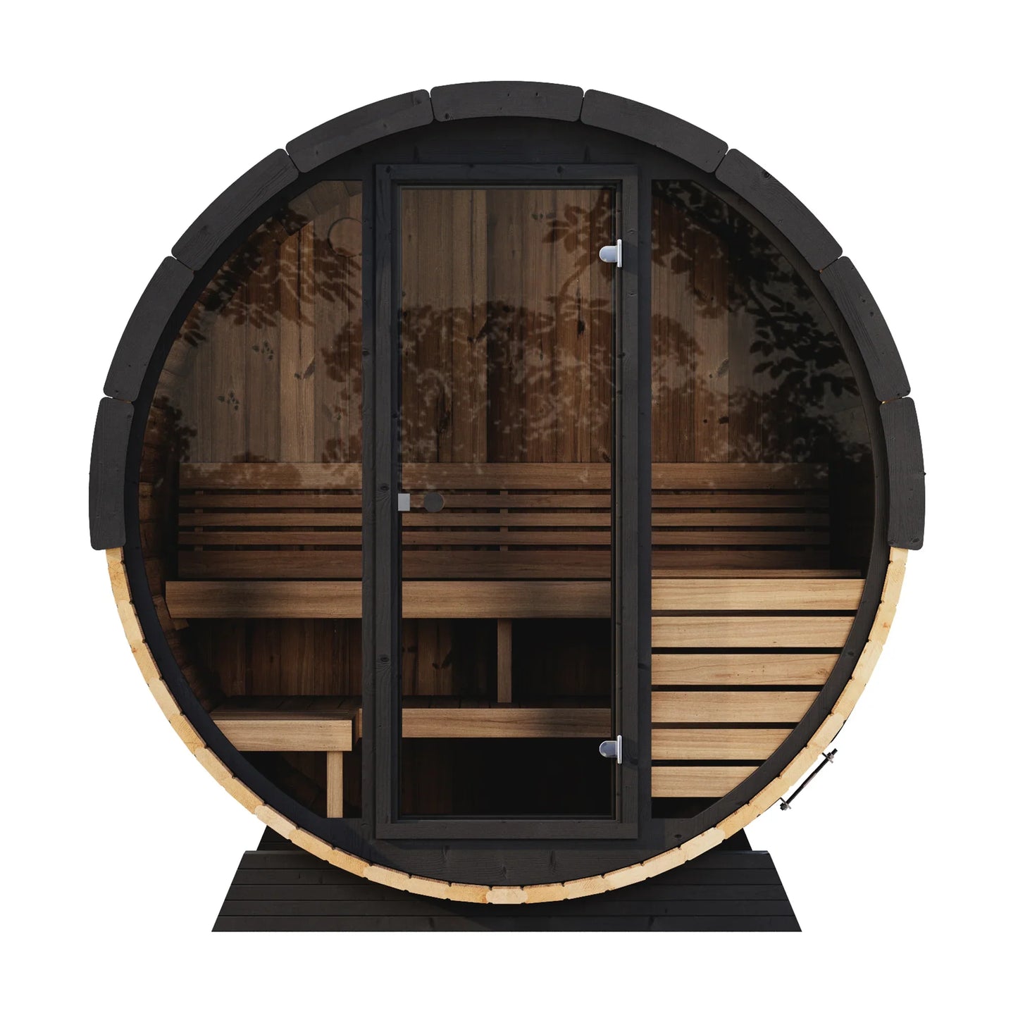 SaunaLife Model EE6G | 4 Person Outdoor Barrel Sauna