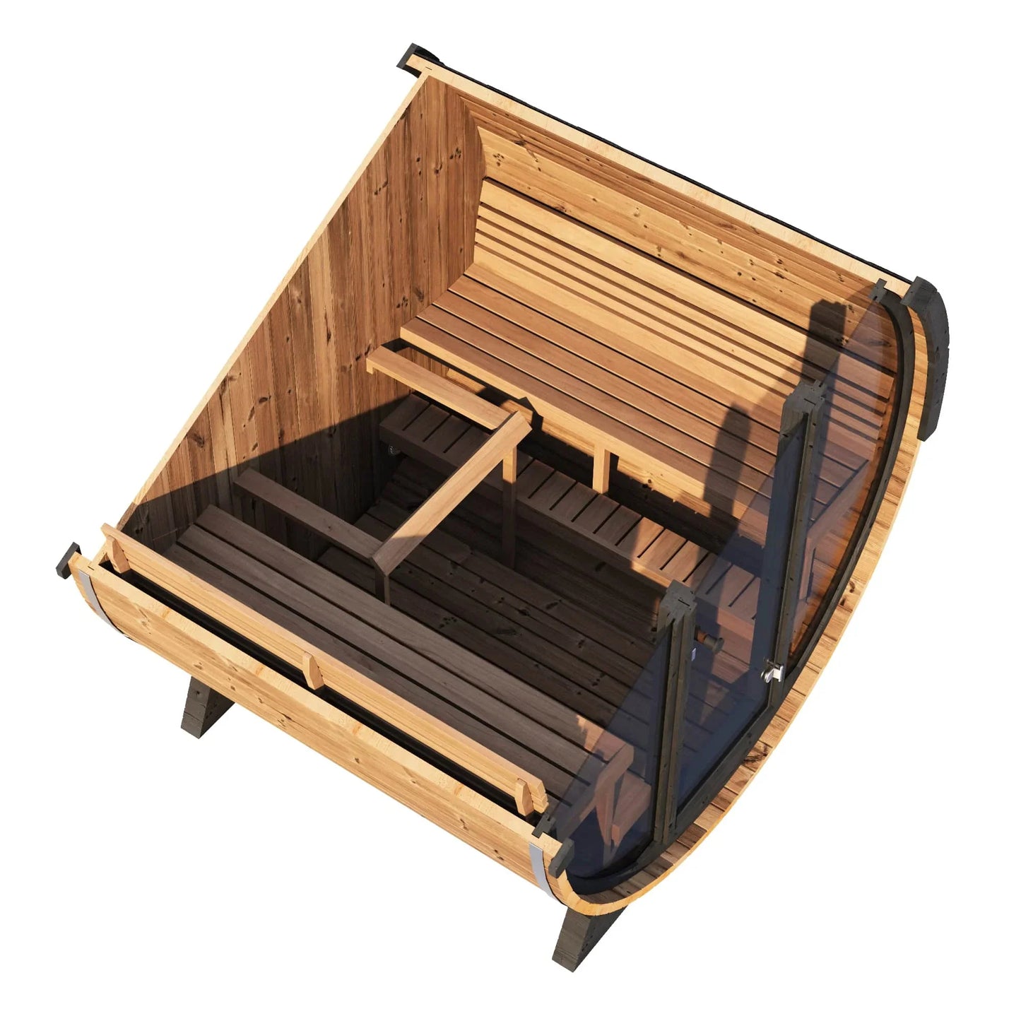 SaunaLife Model EE8G | 4 Person Outdoor Barrel Sauna