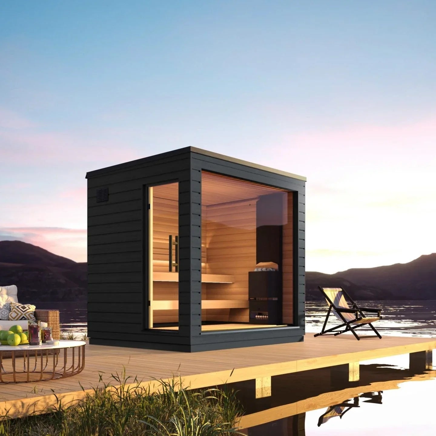SaunaLife Garden Series G6 | 5 Person Pre-Assembled Outdoor Sauna