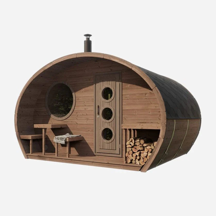 SaunaLife Garden Series G11 | 8 Person Outdoor Sauna with 2 Rooms