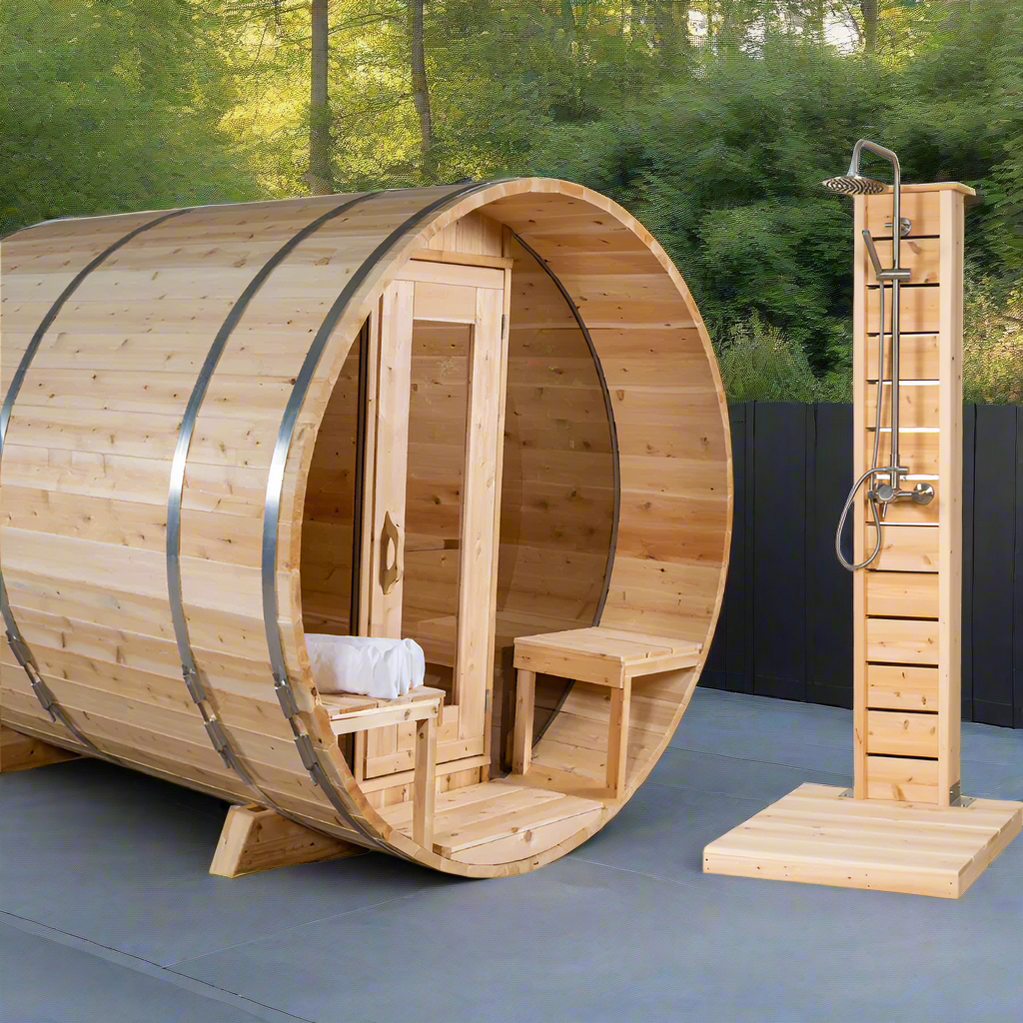 Dundalk LeisureCraft Tranquility 6-8 Person Barrel Sauna | Canadian Timber Collection (CTC2345)