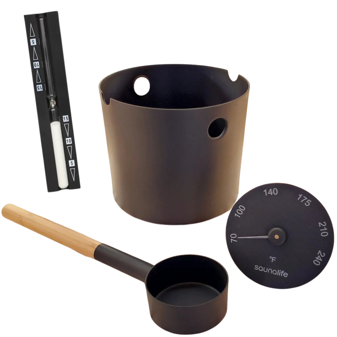 SaunaLife Accessory Package 5 - Finnish Sauna Bucket & Ladle Set