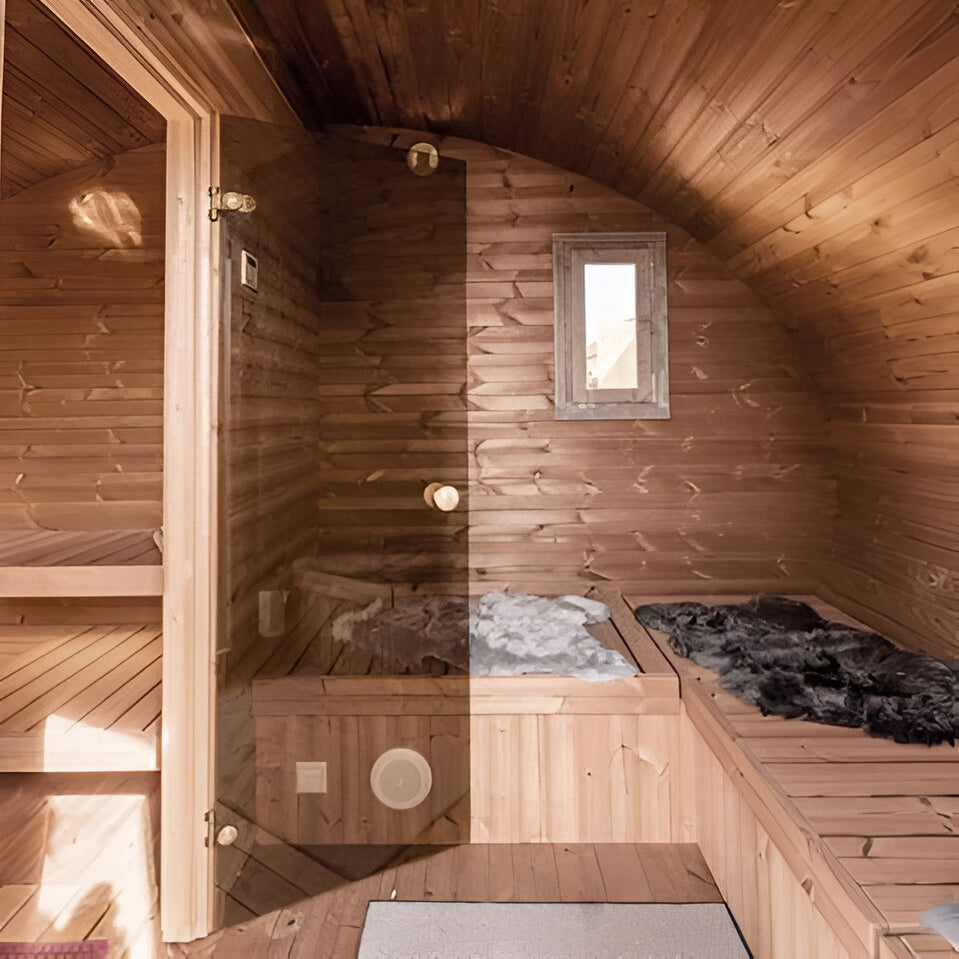 SaunaLife Garden Series G11 | 8 Person Outdoor Sauna with 2 Rooms