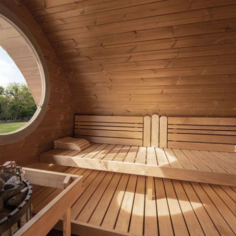 SaunaLife Garden Series G11 | 8 Person Outdoor Sauna with 2 Rooms