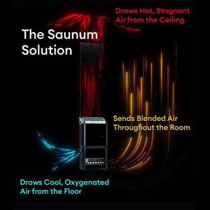 Saunum Air 10 - 9.6kW Nordic Black Sauna Heater with Integrated Climate Equalizer