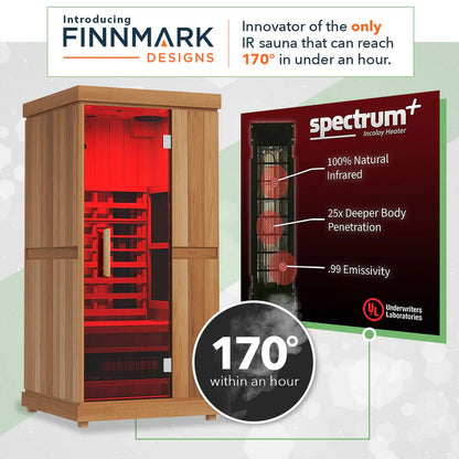 Finnmark Designs 2-Person Full Spectrum Infrared Sauna + Red Light Therapy | FD-KN002