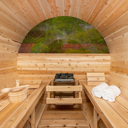 Dundalk LeisureCraft Serenity MP 4-Person Barrel Sauna | Canadian Timber Collection (CTC2245MP)