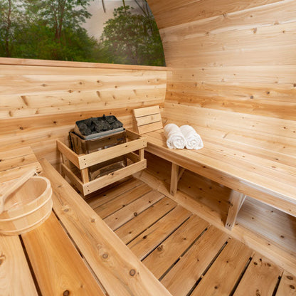 Dundalk LeisureCraft Serenity MP 4-Person Barrel Sauna | Canadian Timber Collection (CTC2245MP)