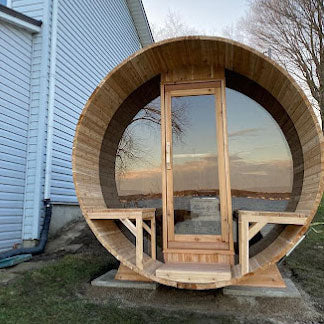 Dundalk LeisureCraft Tranquility MP 6-8 Person Barrel Sauna | Canadian Timber Collection (CTC2345MP)