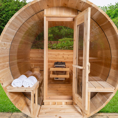 Dundalk LeisureCraft Tranquility 6-8 Person Barrel Sauna | Canadian Timber Collection (CTC2345)