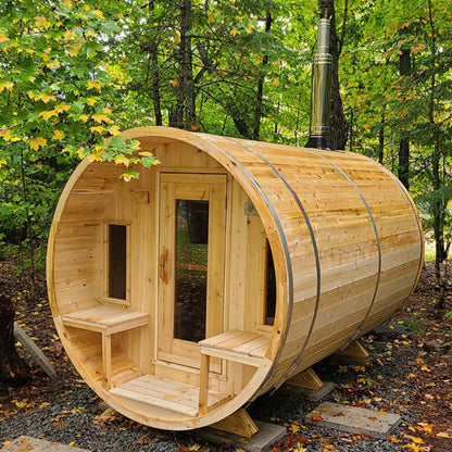 Dundalk LeisureCraft Tranquility 6-8 Person Barrel Sauna | Canadian Timber Collection (CTC2345)