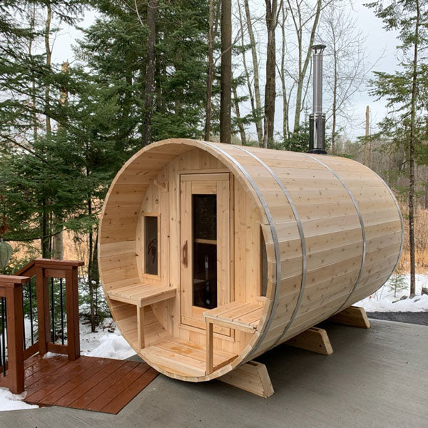 Dundalk LeisureCraft Tranquility 6-8 Person Barrel Sauna | Canadian Timber Collection (CTC2345)