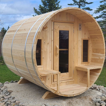 Dundalk LeisureCraft Tranquility 6-8 Person Barrel Sauna | Canadian Timber Collection (CTC2345)