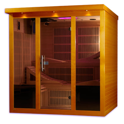 Dynamic Monaco Elite 6 Person Ultra Low EMF FAR Infrared Sauna (Honey Finish)