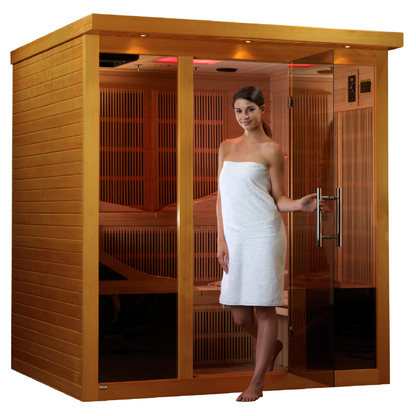 Dynamic Monaco Elite 6 Person Ultra Low EMF FAR Infrared Sauna (Honey Finish)