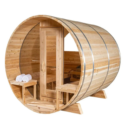 Dundalk LeisureCraft Tranquility 6-8 Person Barrel Sauna | Canadian Timber Collection (CTC2345)