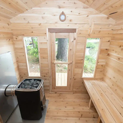 Dundalk LeisureCraft Serenity MP 4-Person Barrel Sauna | Canadian Timber Collection (CTC2245MP)