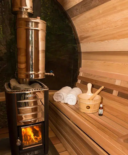 Dundalk LeisureCraft Serenity MP 4-Person Barrel Sauna | Canadian Timber Collection (CTC2245MP)