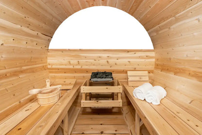 Dundalk LeisureCraft Serenity MP 4-Person Barrel Sauna | Canadian Timber Collection (CTC2245MP)