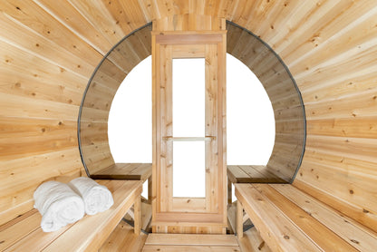Dundalk LeisureCraft Serenity MP 4-Person Barrel Sauna | Canadian Timber Collection (CTC2245MP)
