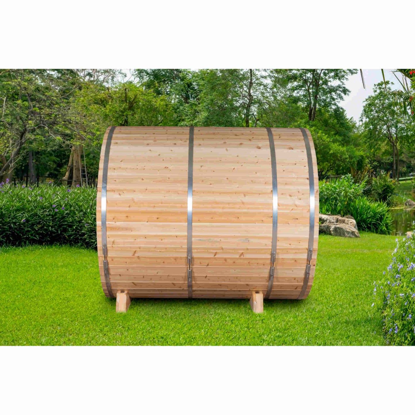 Dundalk LeisureCraft Serenity MP 4-Person Barrel Sauna | Canadian Timber Collection (CTC2245MP)