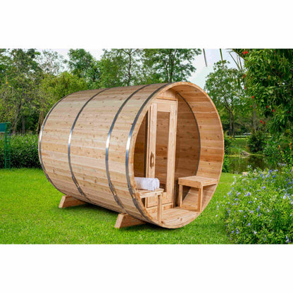 Dundalk LeisureCraft Tranquility 6-8 Person Barrel Sauna | Canadian Timber Collection (CTC2345)