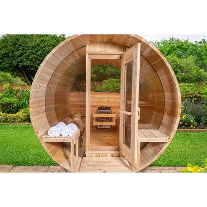 Dundalk LeisureCraft Tranquility 6-8 Person Barrel Sauna | Canadian Timber Collection (CTC2345)