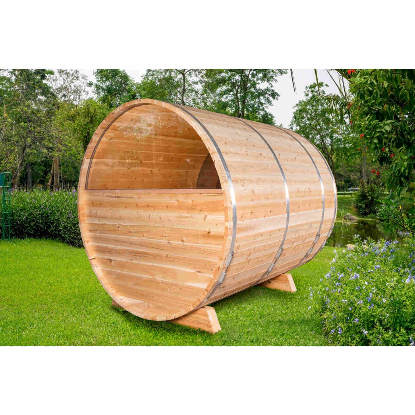 Dundalk LeisureCraft Tranquility 6-8 Person Barrel Sauna | Canadian Timber Collection (CTC2345)