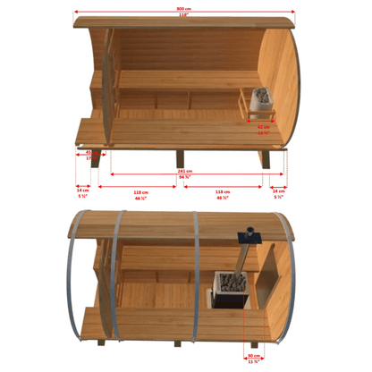 Dundalk LeisureCraft Serenity MP 4-Person Barrel Sauna | Canadian Timber Collection (CTC2245MP)