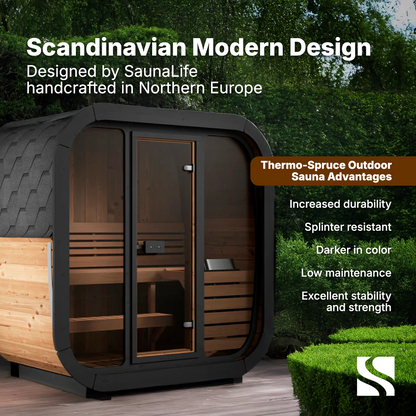 SaunaLife CUBE Series CL4G | 1-2 Person Outdoor Traditional Sauna