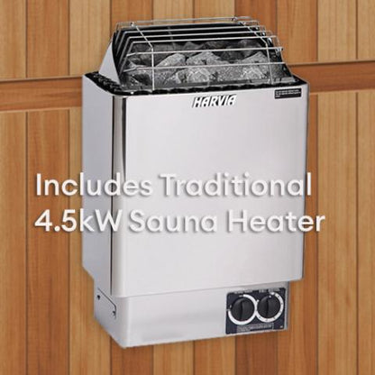 Finnmark Designs Trinity 4-Person Hybrid Infrared & Traditional Steam Sauna + Red Light Therapy | FD-KN005