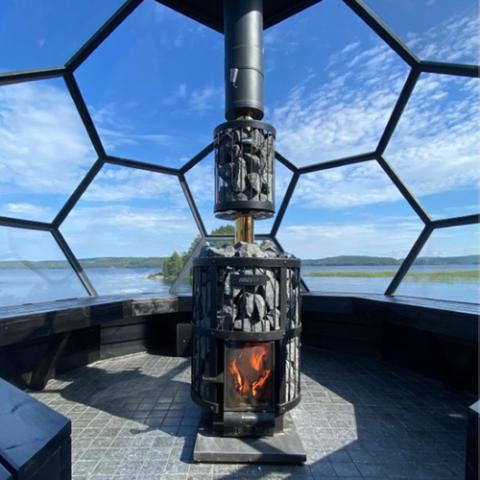 Harvia Sauna Wood Stove Chimney Kit 1500mm Black Steel WHP1500M